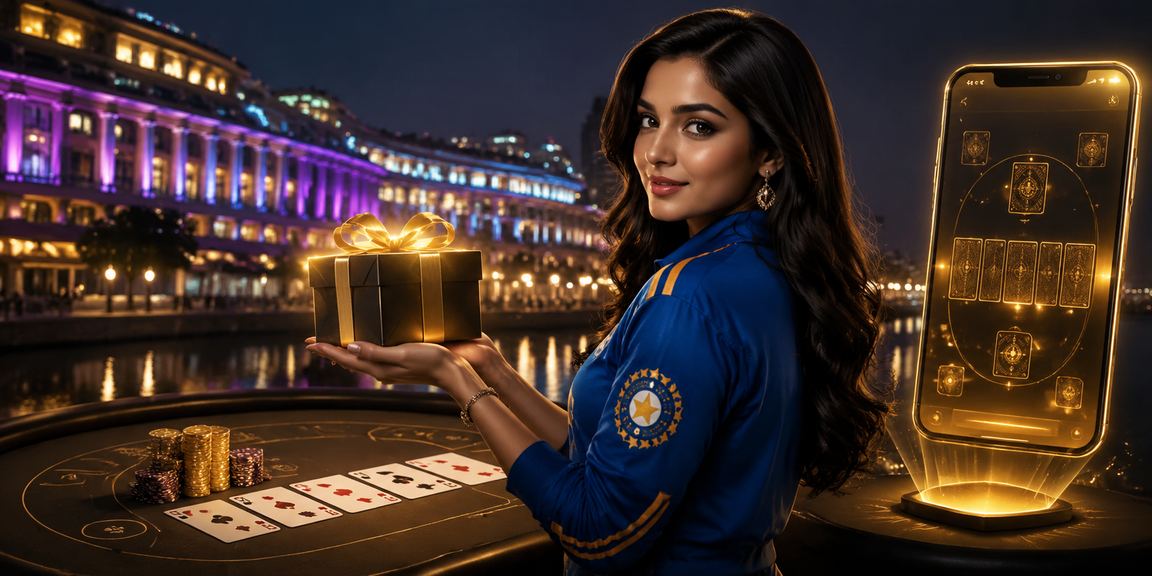 Teen Patti gameplay screen on mobile in Delhi IP-themed setting